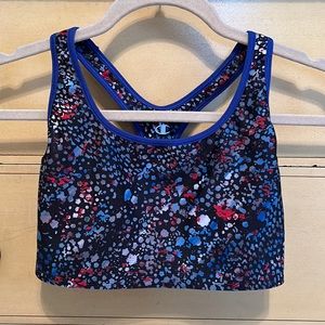 Red white and blue sports bra